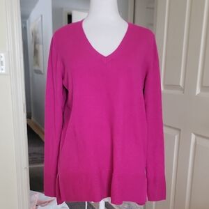 Maison Jules Women's V-Neck Sweater - Pink